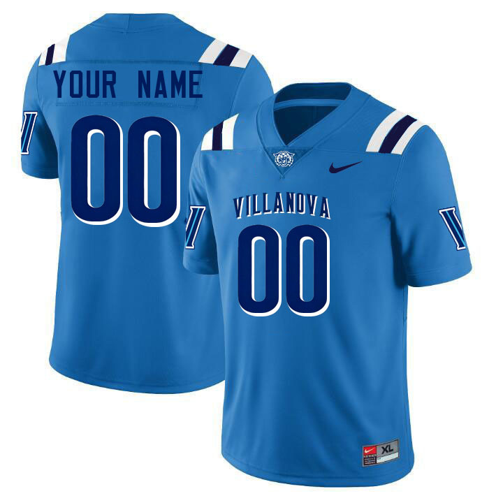 Custom Villanova Wildcats Name And Number Football Jerseys-Light Blue